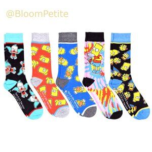 The Simpsons All Over Patterns Crew Socks 5 Pair Pack